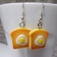 Toast  Ei Ohrhänger versilbert oder goldfarben  kawaii Bild 4