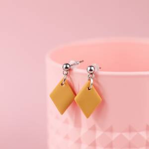 Dezente Hängeohrringe - elegante Ohrringe aus Polymer Clay - in 45 Farben erhältlich - silberne oder goldene Ohrringe Bild 6