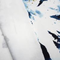 Stoff Baumwolle Sweatshirtstoff Winterschatten Bär Hirsch Wolf Adler weiß eisblau schwarz Kinderstoff Kleiderstoff Bild 4