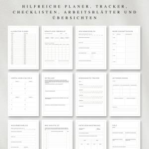 Produktivitätsplaner als PDF Version in Deutsch (A4 & A5) | 60 minimalistische Planerseiten zum ausdrucken oder digital Bild 2