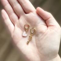 Ohrringe “Key to Love“ - Asymmetrische Ohrringe aus Edelstahl mit Schlüssel und Herz Bild 3