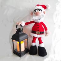 Weihnachtsmann Nikolaus Deko Weihnachten Winter Advent Gutschein Geldgeschenk Adventskalender LED Laterne Amigurumi Bild 2