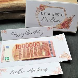 Geldgeschenk Geburtstag Erste Million | Geschenkideen Geburtstag | Geschenk mit Namen | individualisiertes Geschenk Bild 1