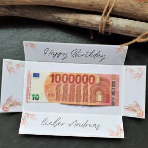 Geldgeschenk Geburtstag Erste Million | Geschenkideen Geburtstag | Geschenk mit Namen | individualisiertes Geschenk Bild 4