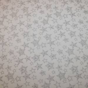 12,50 EUR/m Baumwollstoff Sterne silber auf weiß Weihnachten Silberdruck Webware 100% Baumwolle Bild 3