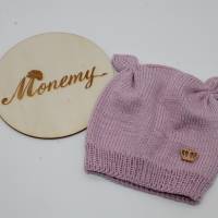 gestrickte Mütze Babymütze rosa mit Ohren / Babymütze / Mütze für Babys / Neugeborene / Geschenk zur Geburt Bild 2