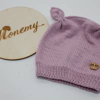 gestrickte Mütze Babymütze rosa mit Ohren / Babymütze / Mütze für Babys / Neugeborene / Geschenk zur Geburt Bild 5