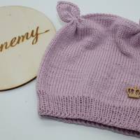 gestrickte Mütze Babymütze rosa mit Ohren / Babymütze / Mütze für Babys / Neugeborene / Geschenk zur Geburt Bild 6