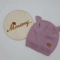 gestrickte Mütze Babymütze rosa mit Ohren / Babymütze / Mütze für Babys / Neugeborene / Geschenk zur Geburt Bild 8