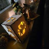 Halloween Windlicht, Halloween Lampe, Laterne Halloween Boxen, Spinne, Kürbis, Hexe Bild 4