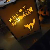 Halloween Windlicht, Halloween Lampe, Laterne Halloween Boxen, Spinne, Kürbis, Hexe Bild 6