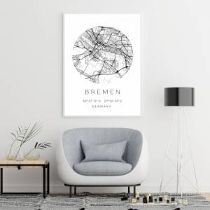 Poster BREMEN STADTPLAN mit Koordinaten | Heimatstadt | Stadtposter | Personalisiert | Map | Karte Geschenk | Kunstdruck Bild 4