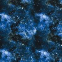 Stoff Baumwolle Sweatshirtstoff mit Galaxy Weltraum All Space Sterne Design blau weiß schwarz Kinderstoff Kleiderstoff Bild 1