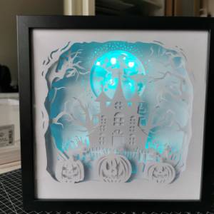 Halloween Dekoration Lampe 3D Bild Halloween inkl. Farbwechsel Shadowbox. Bild 7