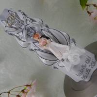 Hochzeitskerze Hand geschnitzt l mit Brautpaar Figur 20 cm Unikat Original Design HKG7722 Bild 2
