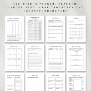 Zieleplaner als PDF Version in Deutsch (A4 & A5) | 50 minimalistische Planerseiten zum ausdrucken oder digital nutzbar a Bild 2