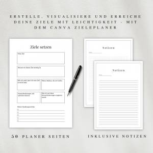Zieleplaner als PDF Version in Deutsch (A4 & A5) | 50 minimalistische Planerseiten zum ausdrucken oder digital nutzbar a Bild 3