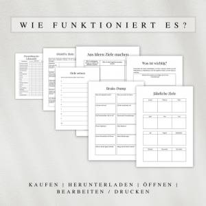 Zieleplaner als PDF Version in Deutsch (A4 & A5) | 50 minimalistische Planerseiten zum ausdrucken oder digital nutzbar a Bild 5