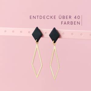 Lange geometrische Ohrringe - elegante Hängeohrringe in Rautenform - in 45 Farben erhältlich Bild 1