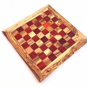 Schachspiel gerade Kante Größe wählbar ohne Schachfiguren Brett für Schach Schachspiel handgefertigt aus Olivenholz Bild 1