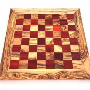 Schachspiel gerade Kante Größe wählbar ohne Schachfiguren Brett für Schach Schachspiel handgefertigt aus Olivenholz Bild 3