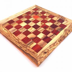 Schachspiel gerade Kante Größe wählbar ohne Schachfiguren Brett für Schach Schachspiel handgefertigt aus Olivenholz Bild 5
