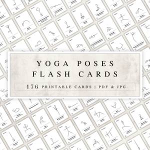 Yogakarten mit 176 Posen auf Englisch und Sanskrit | Yoga Karteikarten | Yoga für Anfänger | Yogakarten zum ausdrucken | Bild 1