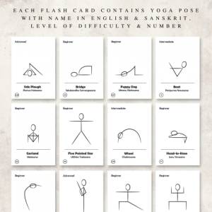 Yogakarten mit 176 Posen auf Englisch und Sanskrit | Yoga Karteikarten | Yoga für Anfänger | Yogakarten zum ausdrucken | Bild 2