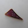Brosche Triangle, Dreieck, Seide bemalt, rot + lila + grau, Metallrahmen Efco goldfarben, Anstecknadel Bild 2