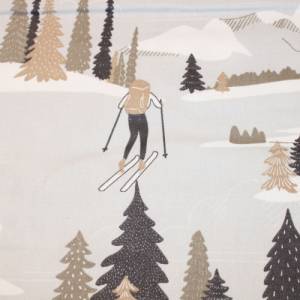 15,00 EUR/m Baumwollstoff Nordique Skifahrer Langlauf hellbeige Weihnachten Winter 100% Baumwolle Webware Bild 7