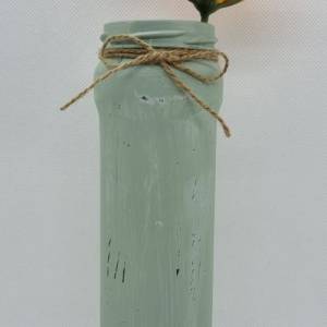 Kleine Vase in Grün, handbemalt in Shabby Chic Bild 2