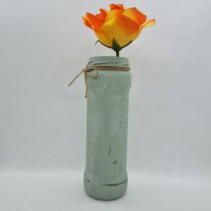 Kleine Vase in Grün, handbemalt in Shabby Chic Bild 3