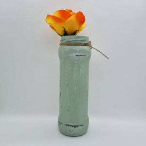 Kleine Vase in Grün, handbemalt in Shabby Chic Bild 4