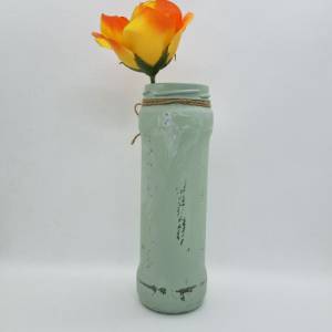 Kleine Vase in Grün, handbemalt in Shabby Chic Bild 5