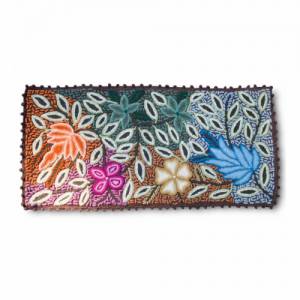 Peruanischer Handgewebter Kissenbezug aus Wolle | Tropisches Blumenmuster | Natürliche Farben | 30x60 cm Bild 1