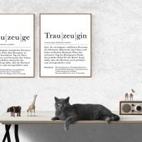 Poster Set TRAUZEUGE & TRAUZEUGIN | Definition | Geschenkidee Familie | Danke | Personalisiertes Geschenk | Kunstdruck | Bild 2