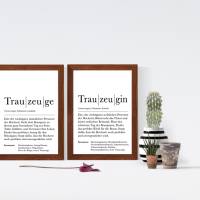 Poster Set TRAUZEUGE & TRAUZEUGIN | Definition | Geschenkidee Familie | Danke | Personalisiertes Geschenk | Kunstdruck | Bild 3