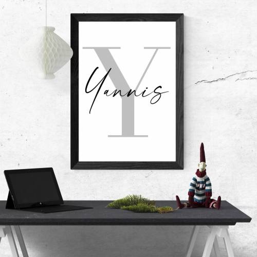 Poster Name mit Y | Namenstag | Danke | Zuhause | Geschenk | Monogramm | personalisiert | Geburtstag | Kunstdruck | Fami