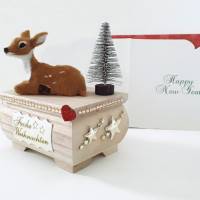 Weihnachten Geldgeschenk Geschenkbox mit Klappdeckel Deko Reh und Weihnachtskarte Bild 4