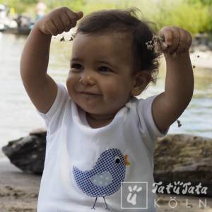 T-Shirt Piepmatz Baby bio und fair , Shirt Vogel , Shirt Mädchen , Kinder , Kind , Spatz weiß weiss Bild 1