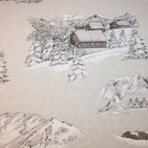 16,20 EUR/m Dekostoff Canvas Bernard Bernardiner im Schnee auf natur hellbeige Baumwollmix Bild 4