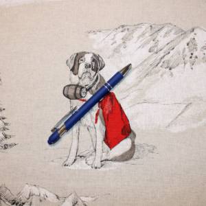 16,20 EUR/m Dekostoff Canvas Bernard Bernardiner im Schnee auf natur hellbeige Baumwollmix Bild 8