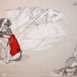 16,20 EUR/m Dekostoff Canvas Bernard Bernardiner im Schnee auf natur hellbeige Baumwollmix Bild 9