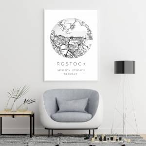 Poster ROSTOCK STADTPLAN mit Koordinaten | Heimatstadt | Stadtposter | Personalisiert | Map | Karte Geschenk | Kunstdruc Bild 4