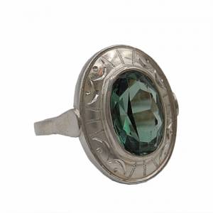835 Silber Art Deco Turmalin Ring Pforzheim um 1920 RG 55 Bild 1