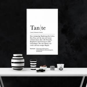 Poster TANTE | Danke | Geschenk | Definition | Schwangerschaft | Vorfreude | Geburtstag | Kunstdruck | Beste Tante | Fam Bild 3