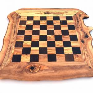 Schachspiel rustikal, Schachbrett Gr. wählbar M/L/XL ohne Schachfiguren Schachspiel handgemacht aus Olivenholz & Wenge Bild 2