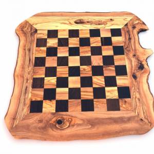 Schachspiel rustikal, Schachbrett Gr. wählbar M/L/XL ohne Schachfiguren Schachspiel handgemacht aus Olivenholz & Wenge Bild 3