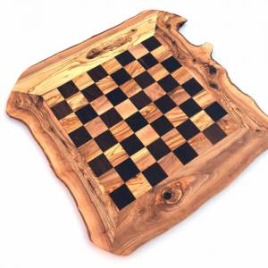 Schachspiel rustikal, Schachbrett Gr. wählbar M/L/XL ohne Schachfiguren Schachspiel handgemacht aus Olivenholz & Wenge Bild 5