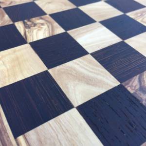 Schachspiel rustikal, Schachbrett Gr. wählbar M/L/XL ohne Schachfiguren Schachspiel handgemacht aus Olivenholz & Wenge Bild 7